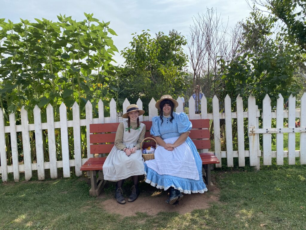 Replica pictures of Anne (left) and Diana (right), Anne’s best friend and kindred spirit