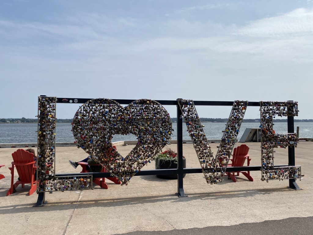 Steel sculpture that spells out LOVE at Queen’s Wharf