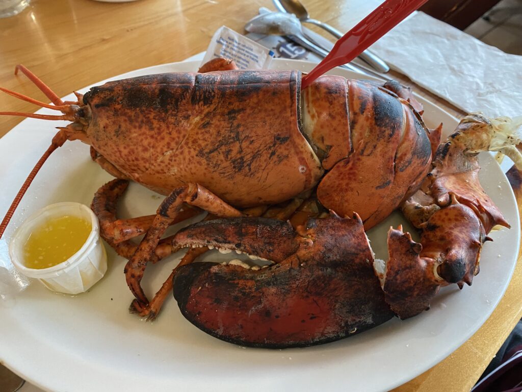 Grilled lobster at Fisherman’s Wharf at North Rustico